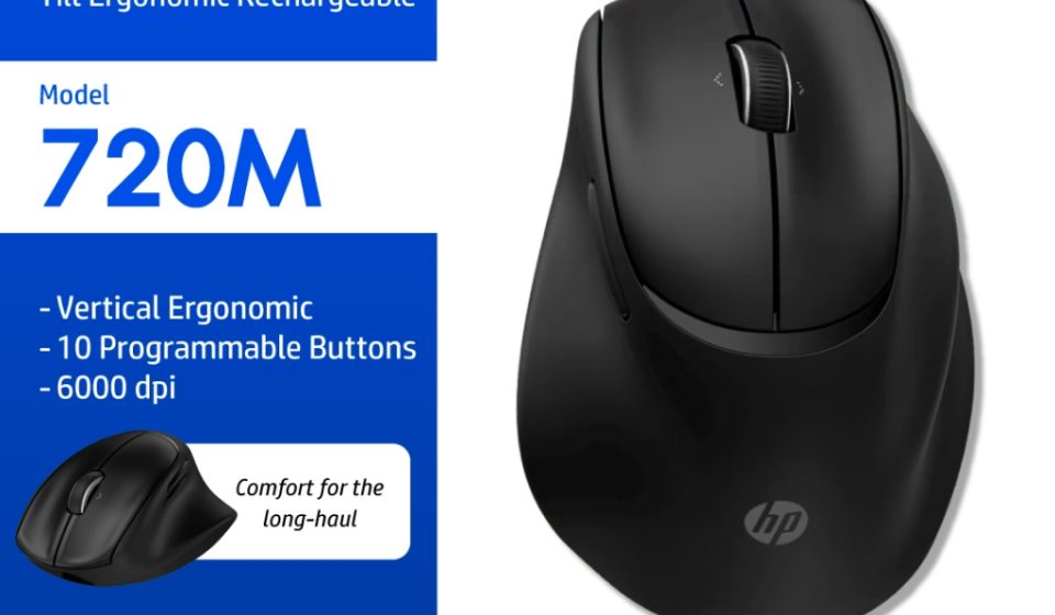 ภาพสินค้า HP 720M Tilt Ergonomic Wireless Mouse เมาส์ไร้สายเพื่อสุขภาพ บลูทูธ ปรับระดับได้ รองรับ PC/Laptop HP แท้
