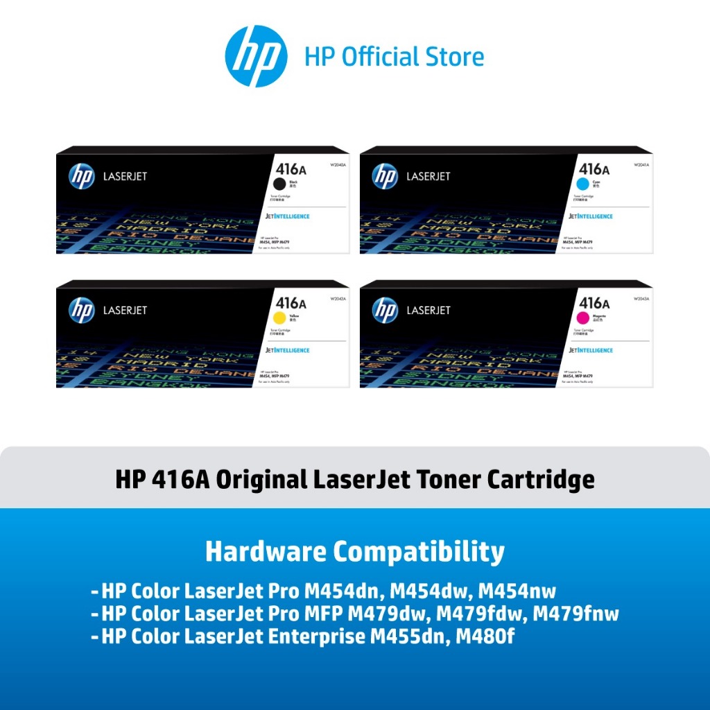 ตลับหมึกHP 416A / 416X | หมึกปริ้นเตอร์เลเซอร์ สี / สีดำ Original LaserJet Toner Cartridge HP Flagship Store
