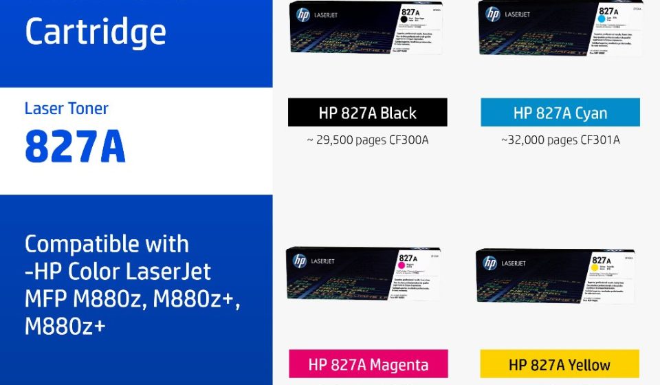 ภาพสินค้า ตลับหมึกHP 827A | หมึกปริ้นเตอร์เลเซอร์ สี / สีดำ Original LaserJet Toner Cartridge HP แท้