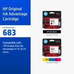 ภาพสินค้า ตลับหมึกHP 683 Black/Tri-Color ( สีดำ / สี ) Original Ink Advantage Cartridge HP แท้