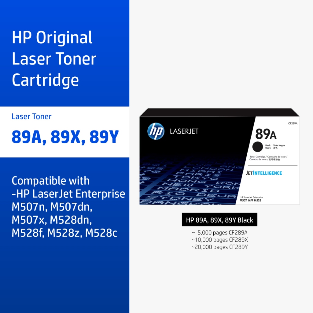 ตลับหมึกHP 89A / 89X / 89Y | หมึกปริ้นเตอร์เลเซอร์ สี / สีดำ Original LaserJet Toner Cartridge HP Flagship Store