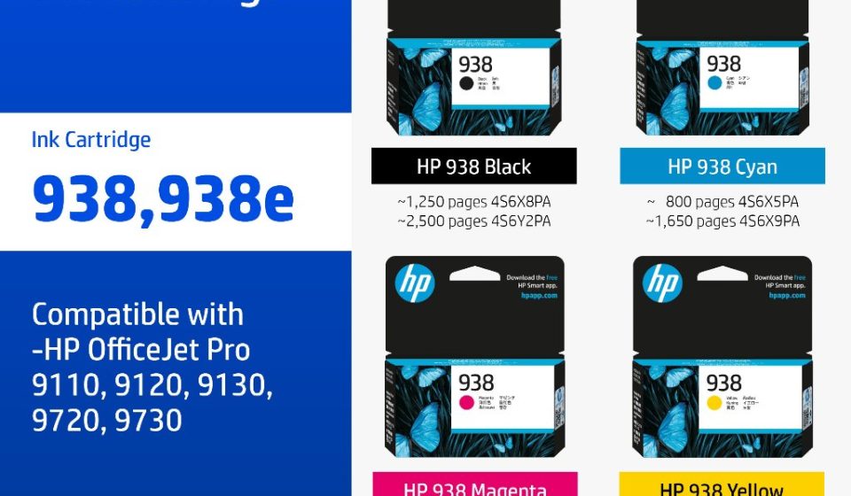 ภาพสินค้า ตลับหมึกHP 938 / 938e Black/Tri-Color ( สีดำ / สี ) Original Ink Advantage Cartridge HP แท้