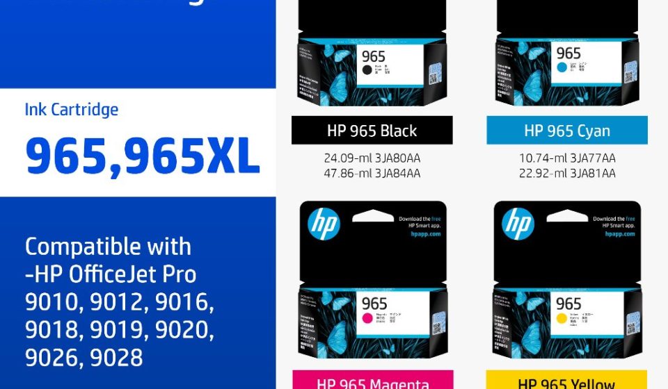 ภาพสินค้า ตลับหมึกHP 965 / 965XL Black/Tri-Color ( สีดำ / สี ) Original Ink Advantage Cartridge HP แท้