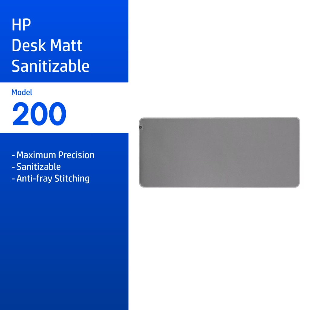 HP 200 Sanitizable Desk Mat แผ่นรองเมาส์ แผ่นรองโต๊ะทำงาน ขนาด 70x30 ซม. กันน้ำ เช็ดทำความสะอาดได้ HP Flagship Store