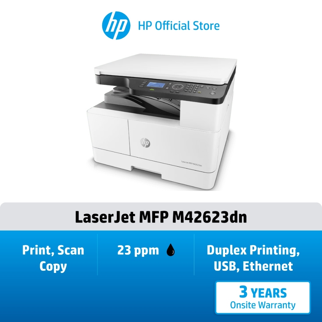 HP LaserJet เครื่องพิมพ์ MFP M42623dn / รองรับ A3 / A4 / Duplex / Warranty 3Y Onsite HP Flagship Store