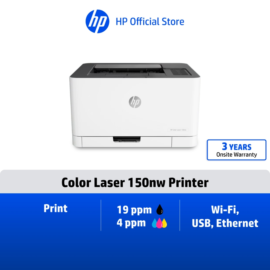 HP Printer Color Laser 150nw / 150a / MFP 179fnw | เครื่องพิมพ์สี | รับประกัน 3 ปี Onsite | USB , Ethernet , Wi-Fi HP Flagship Store