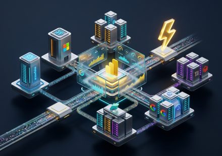 ภาพปกบทความการสร้างรายงานและนำเข้าข้อมูลประเภท Big Data ใน Power BI สไตล์ 3D Isometric