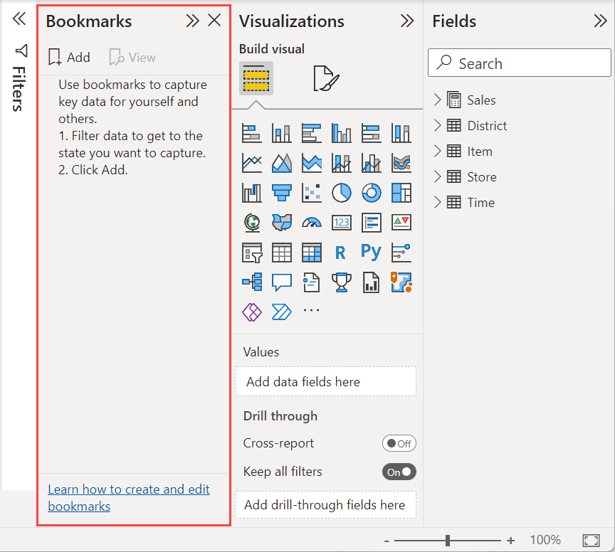 การสร้าง Bookmarks เพื่อสลับมุมมองหรือซ่อนแสดงกราฟใน Power BI